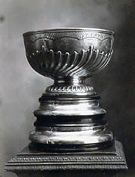 A historic photo of the Stanley Cup.