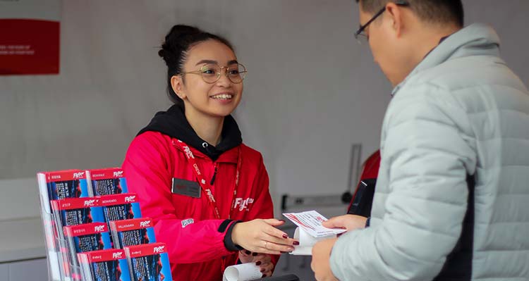 Admissions desk at FlyOver Canada